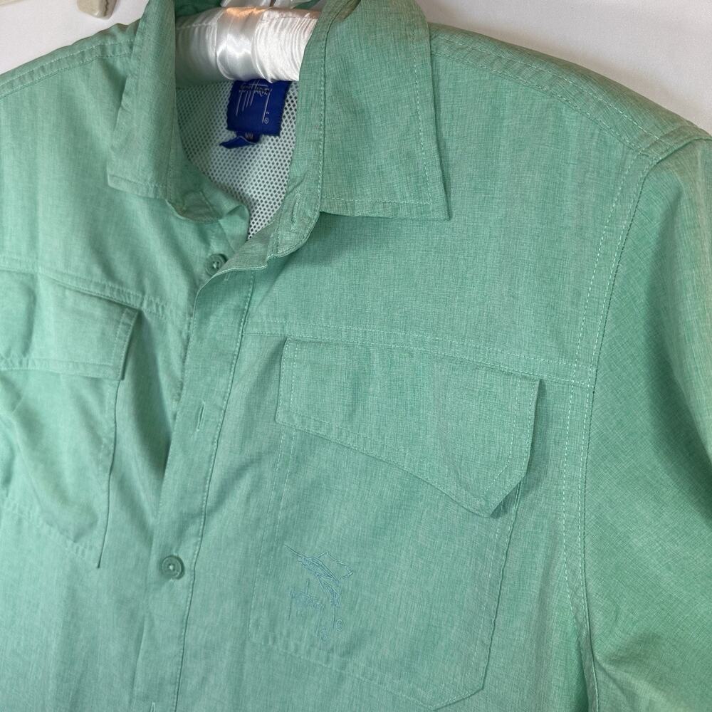 Green guy Harvey SS Button up Collared Shirt Fishing Light Weight Gorpcore